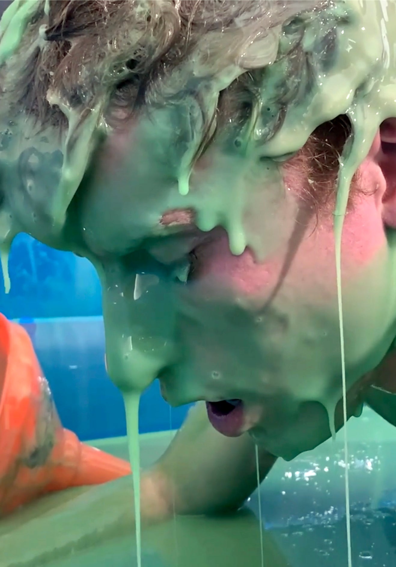 Justin Gunged in Banana Speedos