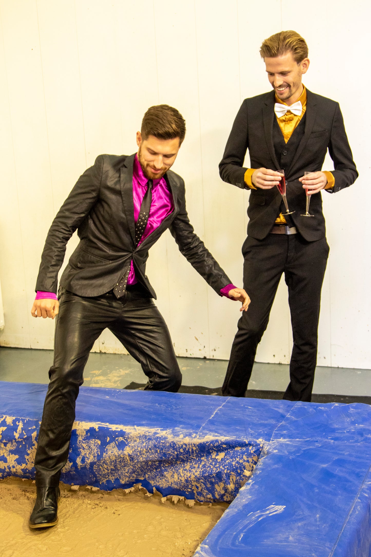 James & Adam Wedding Mud Wrestle Video