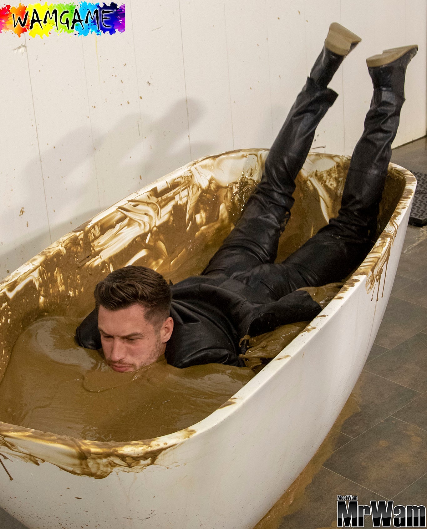 James Leather Suit Mud Bath VIDEO