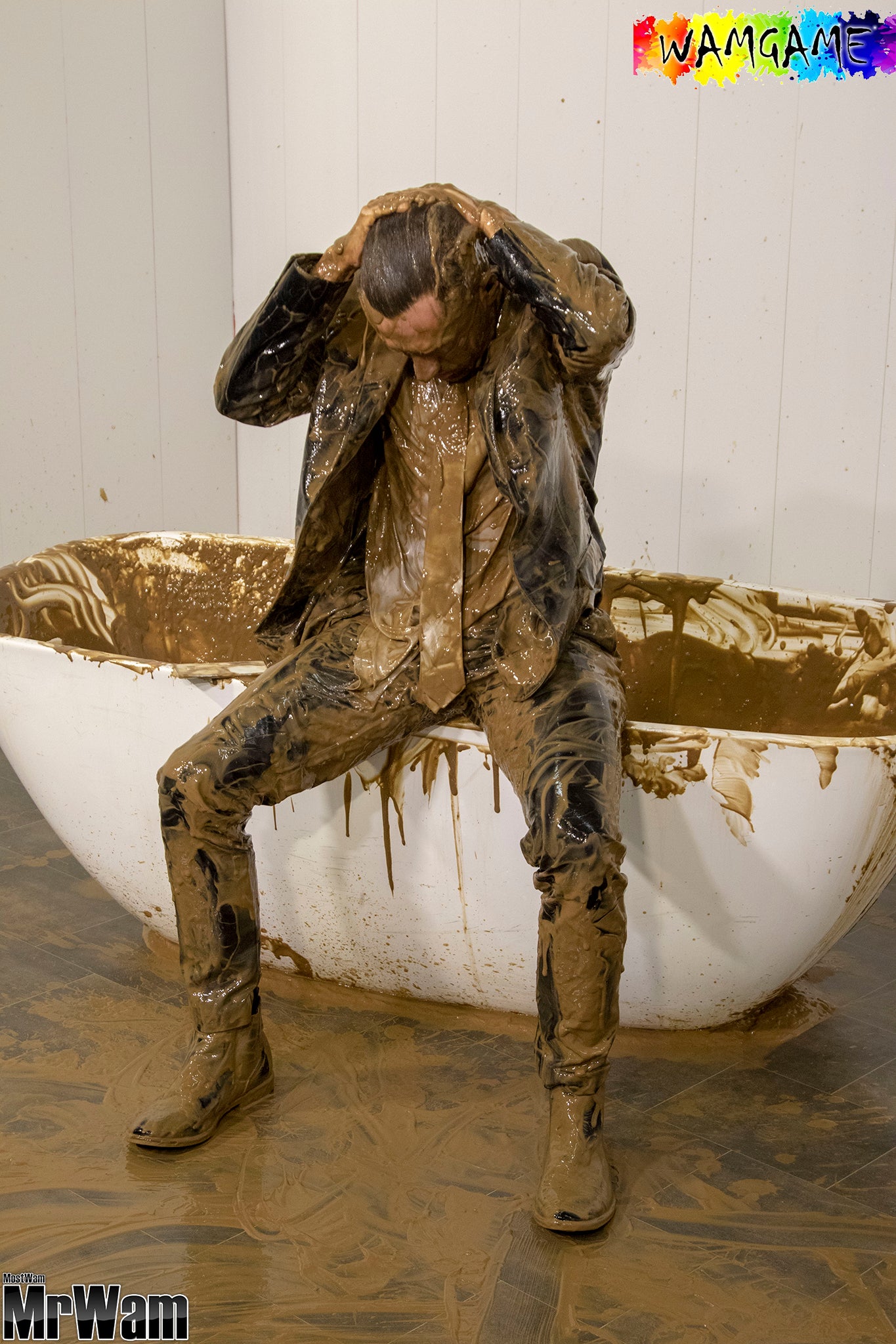 James Leather Suit Mud Bath VIDEO