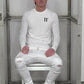 Ste Gunged in White 11 Degrees Outfit