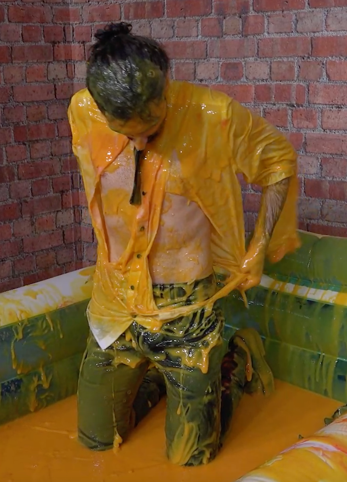 Lucas Suit Gunged & Ripped Video